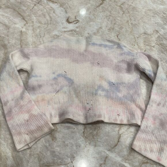 Amiri cashmere Love Tie Dye Cropped Knit Sweater size S - Picture 7 of 8